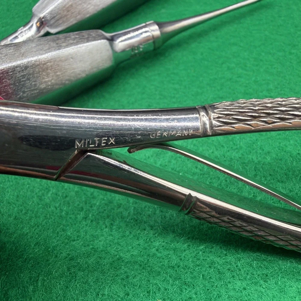 Lot Of 4 Dental Oral Surgery Instruments Elevator Extraction Rongeur  Forceps